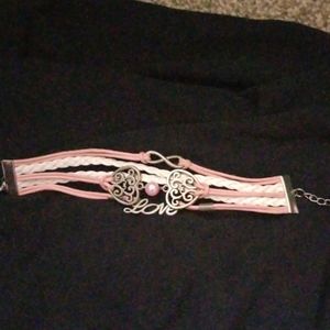 Pink Love clip on bracelet